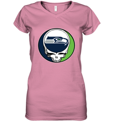 Seattle Seahawks Grateful Dead Steal Your Face NFL Football Womens V-Neck T-Shirt Womens V-Neck T-Shirt - VeigarTee
