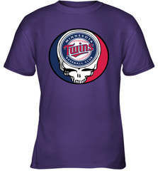 Minnesota Twins Grateful Dead Steal Your Face Baseball Youth T-Shirt Youth T-Shirt - VeigarTee