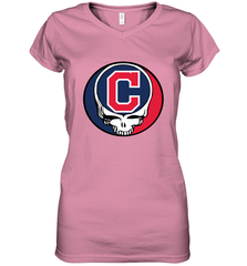 Cleveland Indians Grateful Dead Steal Your Face Baseball Womens V-Neck T-Shirt Womens V-Neck T-Shirt - VeigarTee