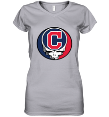 Cleveland Indians Grateful Dead Steal Your Face Baseball Womens V-Neck T-Shirt Womens V-Neck T-Shirt - VeigarTee