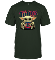 Baby Yoda Hugs Loves The Minnesota Twins Baseball Mens T-Shirt Mens T-Shirt - VeigarTee