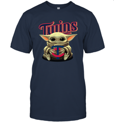 Baby Yoda Hugs Loves The Minnesota Twins Baseball Mens T-Shirt Mens T-Shirt - VeigarTee