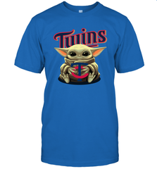 Baby Yoda Hugs Loves The Minnesota Twins Baseball Mens T-Shirt Mens T-Shirt - VeigarTee