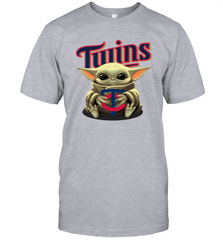 Baby Yoda Hugs Loves The Minnesota Twins Baseball Mens T-Shirt Mens T-Shirt - VeigarTee