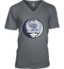 Colorado Rockies Grateful Dead Steal Your Face Baseball Mens V-Neck T-Shirt Mens V-Neck T-Shirt - VeigarTee