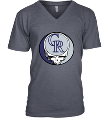 Colorado Rockies Grateful Dead Steal Your Face Baseball Mens V-Neck T-Shirt Mens V-Neck T-Shirt - VeigarTee