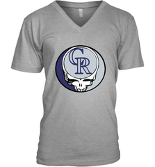 Colorado Rockies Grateful Dead Steal Your Face Baseball Mens V-Neck T-Shirt Mens V-Neck T-Shirt - VeigarTee
