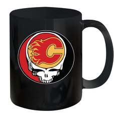 Calgary Flames Grateful Dead Steal Your Face Hockey NHL Ceramic Mug 11oz Ceramic Mug 11oz - VeigarTee