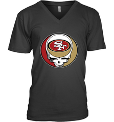 San Francisco 49ers Grateful Dead Steal Your Face NFL Football Mens V-Neck T-Shirt Mens V-Neck T-Shirt - VeigarTee