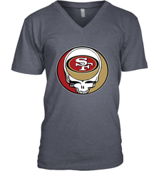 San Francisco 49ers Grateful Dead Steal Your Face NFL Football Mens V-Neck T-Shirt Mens V-Neck T-Shirt - VeigarTee