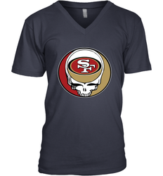 San Francisco 49ers Grateful Dead Steal Your Face NFL Football Mens V-Neck T-Shirt