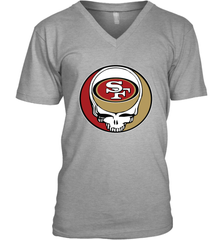 San Francisco 49ers Grateful Dead Steal Your Face NFL Football Mens V-Neck T-Shirt Mens V-Neck T-Shirt - VeigarTee