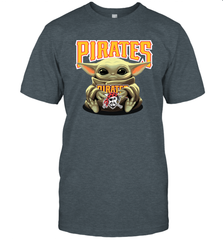 Baby Yoda Hugs Loves The Pittsburgh Pirates Baseball Mens T-Shirt Mens T-Shirt - VeigarTee