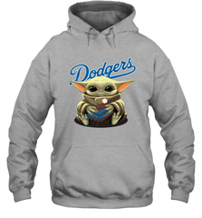 Baby Yoda Hugs Loves The Los Angeles Dodgers Baseball Adult Hoodie Sweatshirt Adult Hoodie Sweatshirt - VeigarTee