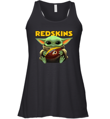 Baby Yoda Loves The Washington Redskins Star Wars Baby Yoda Hugs Redskins NFL Womens Racerback Tank Top Womens Racerback Tank Top - VeigarTee
