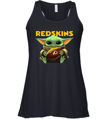 Baby Yoda Loves The Washington Redskins Star Wars Baby Yoda Hugs Redskins NFL Womens Racerback Tank Top Womens Racerback Tank Top - VeigarTee