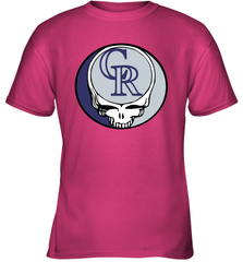 Colorado Rockies Grateful Dead Steal Your Face Baseball Youth T-Shirt Youth T-Shirt - VeigarTee