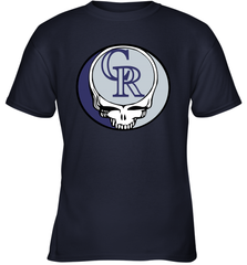 Colorado Rockies Grateful Dead Steal Your Face Baseball Youth T-Shirt Youth T-Shirt - VeigarTee