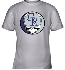Colorado Rockies Grateful Dead Steal Your Face Baseball Youth T-Shirt Youth T-Shirt - VeigarTee