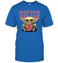 Baby Yoda Hugs Loves The Boston Red Sox Baseball Mens T-Shirt Mens T-Shirt - VeigarTee