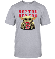 Baby Yoda Hugs Loves The Boston Red Sox Baseball Mens T-Shirt Mens T-Shirt - VeigarTee