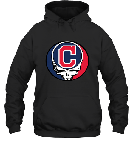 Cleveland Indians Grateful Dead Steal Your Face Baseball Adult Hoodie Sweatshirt Adult Hoodie Sweatshirt / Black / S Adult Hoodie Sweatshirt - VeigarTee