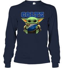 Baby Yoda Loves The Indianapolis Colts Star Wars Baby Yoda Hugs Colts NFL Adult Long Sleeve T-Shirt Adult Long Sleeve T-Shirt - VeigarTee