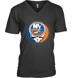New York Islanders Grateful Dead Steal Your Face Hockey NHL Mens V-Neck T-Shirt