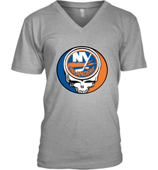 New York Islanders Grateful Dead Steal Your Face Hockey NHL Mens V-Neck T-Shirt Mens V-Neck T-Shirt - VeigarTee