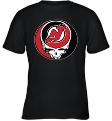 New Jersey Devils Grateful Dead Steal Your Face Hockey NHL Youth T-Shirt Youth T-Shirt - VeigarTee