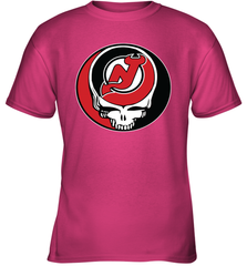 New Jersey Devils Grateful Dead Steal Your Face Hockey NHL Youth T-Shirt Youth T-Shirt - VeigarTee