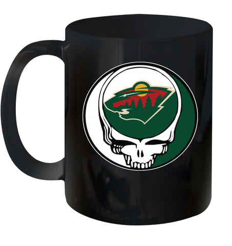 Minnesota Wild Grateful Dead Steal Your Face Hockey NHL Ceramic Mug 11oz Ceramic Mug 11oz / Black / 11oz Ceramic Mug 11oz - VeigarTee