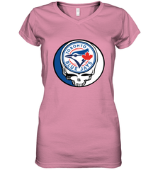 Toronto Blue Jays Grateful Dead Steal Your Face Baseball Womens V-Neck T-Shirt Womens V-Neck T-Shirt - VeigarTee