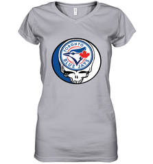 Toronto Blue Jays Grateful Dead Steal Your Face Baseball Womens V-Neck T-Shirt Womens V-Neck T-Shirt - VeigarTee