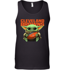 Baby Yoda Loves The Cleveland Browns Star Wars Baby Yoda Hugs Browns NFL Mens Tank Top Mens Tank Top - VeigarTee