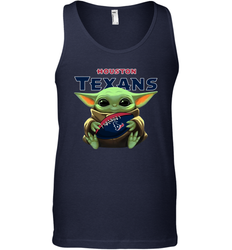 Baby Yoda Loves The Houston Texans Star Wars Baby Yoda Hugs Texans NFL Mens Tank Top