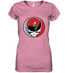 Tampa Bay Buccaneers Grateful Dead Steal Your Face NFL Football Womens V-Neck T-Shirt Womens V-Neck T-Shirt - VeigarTee
