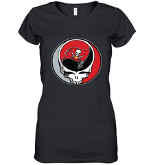 Tampa Bay Buccaneers Grateful Dead Steal Your Face NFL Football Womens V-Neck T-Shirt Womens V-Neck T-Shirt - VeigarTee