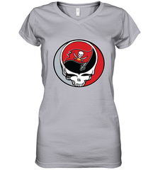Tampa Bay Buccaneers Grateful Dead Steal Your Face NFL Football Womens V-Neck T-Shirt Womens V-Neck T-Shirt - VeigarTee