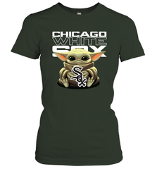 Baby Yoda Hugs Loves The Chicago White Sox Baseball Womens T-Shirt Womens T-Shirt - VeigarTee