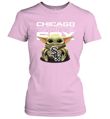 Baby Yoda Hugs Loves The Chicago White Sox Baseball Womens T-Shirt Womens T-Shirt - VeigarTee