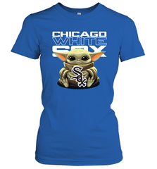 Baby Yoda Hugs Loves The Chicago White Sox Baseball Womens T-Shirt Womens T-Shirt - VeigarTee