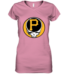 Pittsburgh Pirates Grateful Dead Steal Your Face Baseball Womens V-Neck T-Shirt Womens V-Neck T-Shirt - VeigarTee