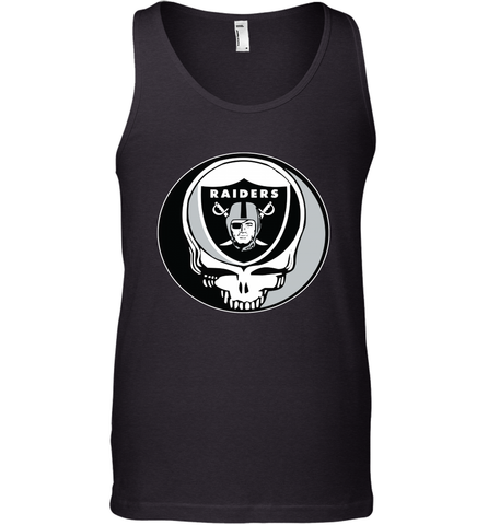 Oakland Raiders Grateful Dead Steal Your Face NFL Football Mens Tank Top Mens Tank Top / Black / XS Mens Tank Top - VeigarTee