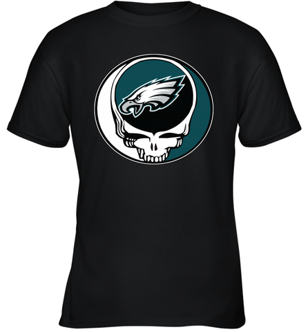 Philadelphia Eagles Grateful Dead Steal Your Face NFL Football Youth T-Shirt Youth T-Shirt / Black / XS Youth T-Shirt - VeigarTee