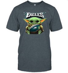 Baby Yoda Loves The Philadelphia Eagles Star Wars Baby Yoda Hugs Eagles NFL Mens T-Shirt Mens T-Shirt - VeigarTee