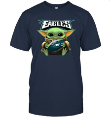 Baby Yoda Loves The Philadelphia Eagles Star Wars Baby Yoda Hugs Eagles NFL Mens T-Shirt Mens T-Shirt - VeigarTee