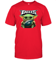 Baby Yoda Loves The Philadelphia Eagles Star Wars Baby Yoda Hugs Eagles NFL Mens T-Shirt Mens T-Shirt - VeigarTee