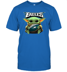 Baby Yoda Loves The Philadelphia Eagles Star Wars Baby Yoda Hugs Eagles NFL Mens T-Shirt Mens T-Shirt - VeigarTee