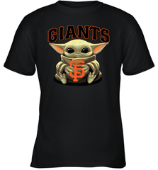 Baby Yoda Hugs Loves The San Francisco GiantsBaseball Youth T-Shirt Youth T-Shirt - VeigarTee